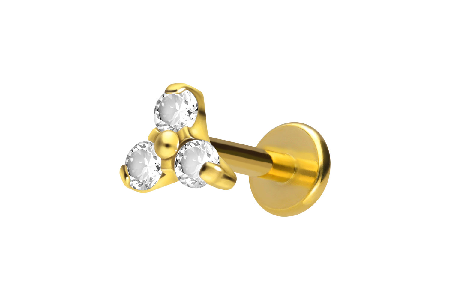 Titan Labret mit Innengewinde KRISTALLBLUME